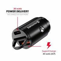 car charger adapter - Įkroviklis Swissten, USB/USB-C, juoda - 2 nuotrauka