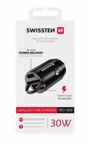 car charger adapter - Įkroviklis Swissten, USB/USB-C, juoda - 4 nuotrauka