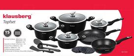 aliuminis puodas - Puodų komplektas Klausberg KB-7322, 160 - 280 mm, 1.2 - 6.3 l, 15 vnt. - 6 nuotrauka