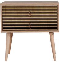 stalas 60 40 - Naktinis staliukas Kalune Design 869, 61 cm, ąžuolo/geltonos spalvos - 2 nuotrauka