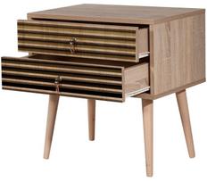 stalas 60 40 - Naktinis staliukas Kalune Design 869, 61 cm, ąžuolo/geltonos spalvos - 3 nuotrauka
