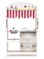 EcoToys Wooden Kitchen Shop Stall With Extras