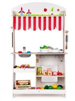 lavinamasis dvipusis - EcoToys Wooden Kitchen Shop Stall With Extras - 2 nuotrauka
