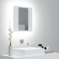 Veidrodinė vonios spintelė su led apšvietimu, balta, 40x12x45cm