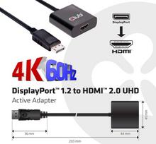 hdmi 2.1 dp - Club 3D DisplayPort1.2 - HDMI 2.0 UHD Active Adapter Black - 3 nuotrauka