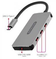 usb power delivery - Sitecom USB-C Hub 4 Port USB-C Power Delivery - 4 nuotrauka