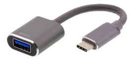 type c i usb a - Deltaco USB-C 3.1 į USB-A, Pilkas / USBC-1279 - 1 nuotrauka