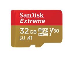 Pirkti Sandisk 32GB Extreme micro SDHC 32GB + SD Adapter \ 100MB/s A1 C10 V30 UHS-I U3 - Photo 2