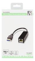rj45 adapteris - Deltaco 1xRJ45, 1xUSB3.0, juodas / USB3-GIGA5 - 2 nuotrauka
