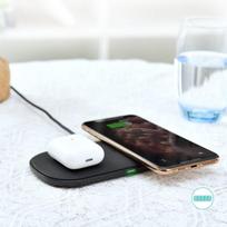 18w ikroviklis - Greitasis bevielis dviejų telefonų įkroviklis CHOETECH, 18W - 2 nuotrauka