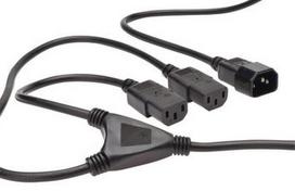 c13 power kabelis - ASSMANN Power Cord splitter cable C14 - 1 nuotrauka