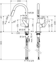 virtuves maisytuvas senukai -  Hansgrohe Focus 318158, chromo - 2 nuotrauka
