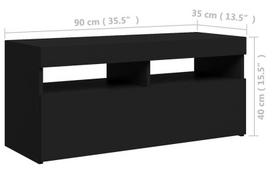 tv staliukas su apsvietimu - TV staliukas VLX LED 804383, juodas, 900 mm x 350 mm x 400 mm - 2 nuotrauka