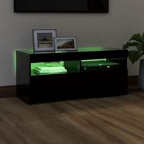 tv staliukas su apsvietimu - TV staliukas VLX LED 804383, juodas, 900 mm x 350 mm x 400 mm - 9 nuotrauka