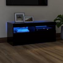 tv staliukas su apsvietimu - TV staliukas VLX LED 804383, juodas, 900 mm x 350 mm x 400 mm - 11 nuotrauka