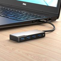 type 2 kabels - ALOGIC USB-A Fusion SWIFT 4-port, Space Grey UAFUUA-SGR - 1 nuotrauka