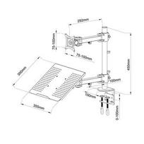 lcd stovas - Monitoriaus laikiklis ART-23 LCD/LED juodas 13-27''+notebook desk moutin - 3 nuotrauka