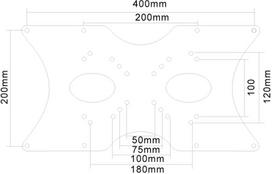 televizoriaus laikiklis adapteris - NEWSTAR VESA CONVERSION PLATE - VESA 75/100 - 200X100, 200X200, 400X200 - SILVER - 3 nuotrauka