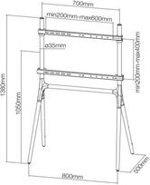 tv grindu stovas - NEWSTAR TV SET ACC FLOOR STAND WHITE/37-70" NM-M1000 WHITE  - 9 nuotrauka