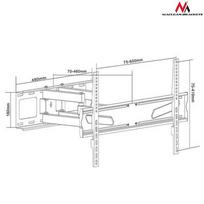 sieninis tv stovas - Maclean MC-723 Adjustable Wall Mounted TV bracket - 2 nuotrauka