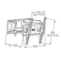 lcd stovas - ART Holder AR-51 23-60'' 50kg for LCD/LED vertical and level adjustment - 3 nuotrauka