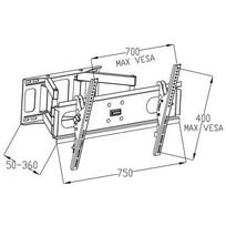 lcd stovas - ART Holder AR-52 60kg for LCD/ LED / Plasma  30-70'' adj. vertical/horizontal - 3 nuotrauka