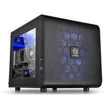 micro tower - THERMALTAKE Core V21 Micro ATX Tower black I/O Port 2xUSB3.0 1xHD Audio Side window 5 expansion slots cases be stacked - 1 nuotrauka