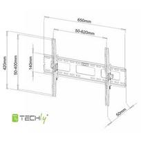lcd stovas - Techly Sieninis laikiklis TV LCD/LED/PDP 40-65'' 60 kg VESA palenkiamas juodas - 2 nuotrauka