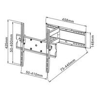 televizoriai ant stovu - Techly Sieninis laikiklis TV LCD/LED/PDP 23-55'' 50kg VESA pilna regul. juodas - 2 nuotrauka
