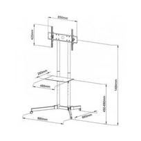plazma - Mobilus stovas Techly sk TV LCD/LED/Plazma 30''-65'' 60kg VESA palenk. su lent. - 5 nuotrauka