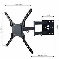 sieninis tv stovas - Techly TV LCD/LED/PDP 23-55'' 45 kg VESA juodas - 2 nuotrauka