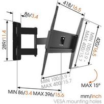 televizorius 65 tv - Vogels MA3040  and #226;€“ Full-Motion TV Wall Mount 200 x 100,200 x 200, mm - 5 nuotrauka