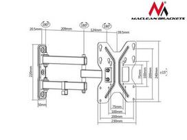 televizoriaus laikiklis - Maclean MC-648 TV Wall Mount Bracket LCD LED Plasma 23''-42'' 30kg High Qualit - 2 nuotrauka