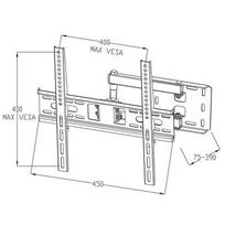 lcd stovas - ART Holder AR-53 22-55'' for LCD/LED black 35KG vertical and level adjustment - 3 nuotrauka