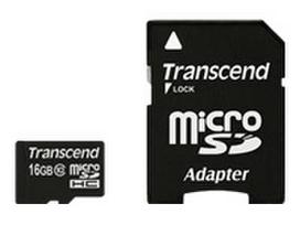 Atminties kortelė Transcend microSDHC 16GB CL10 + Adapteris