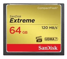compact flash cf - SanDisk Compact Flash Extreme 64GB UDMA7 (transfer 120MB/s) - 1 nuotrauka