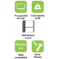ultra slim tv mount - Techly TV LCD/LED/PDP 42-80'' 60 kg VESA Juodas - 5 nuotrauka