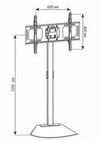 plazma - Techly grindų stovas TV LCD/LED/Plazma 32''- 70'' 45kg VESA,  reguliuojamas - 4 nuotrauka