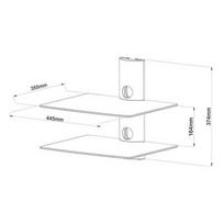 dvd stovas - ART Wall Double Shelf D-50N 20KG to DVD/TUNER black - 4 nuotrauka
