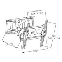 stovas televizoriaus - ART Holder AR-77 for LCD/LED 23-46'' 35kg vertical/horizontal, 51cm d. from wall - 2 nuotrauka