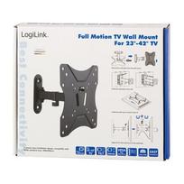 sieninis tv stovas - LOGILINK -  TV wall mount, tilt -7.5°/+7.5°, swivel 90°/90°, 23 42'', max. 25 kg - 3 nuotrauka