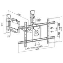 sieninis tv stovas - LOGILINK - TV wall corner mount, tilt -8°/+5°, swivel -90°/90°,max 45 kg - 2 nuotrauka