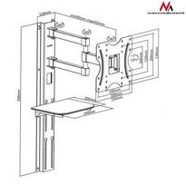 dvd stovas - Maclean MC-771 TV Bracket 23 ''-42'' with DVD shelf 30kg VESA 200x200 - 6 nuotrauka