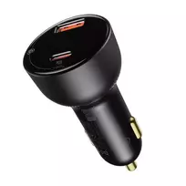 usb c 100w - Baseus Superme Car charger, USB, USB-C, 100W (black), CAABASCCZX_01 - 1 nuotrauka