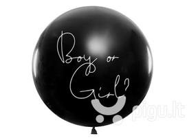 gender reveal - Balloon Gender Reveal - Boy 1m, juodas - 3 nuotrauka