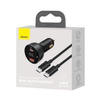 ikroviklis 100w - Baseus Superme Car charger, USB, USB-C, 100W + USB-C cable - 6 nuotrauka