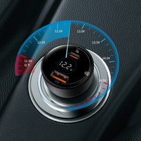 ikroviklis 100w - Baseus Superme Car charger, USB, USB-C, 100W + USB-C cable - 8 nuotrauka