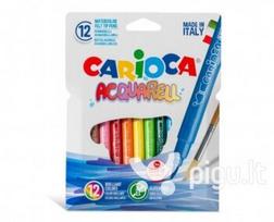 markeriai flomasteriai - Flomasteriai akvareliniai Carioca, 12 spalvų - 1 nuotrauka