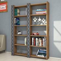 graikiniai riesutai - Pastatoma lentyna Kalune Design City 2, ruda/mėlyna - 2 nuotrauka