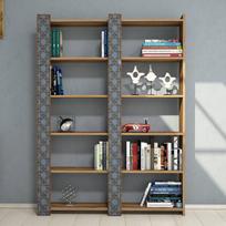 graikiniai riesutai - Pastatoma lentyna Kalune Design City 2, ruda/mėlyna - 3 nuotrauka